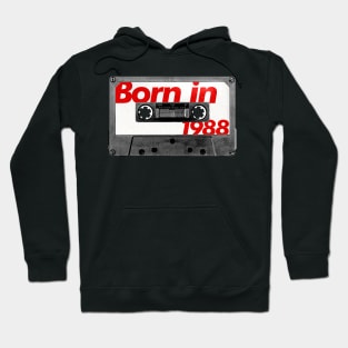 Born in 1988 ///// Retro Style Cassette Birthday Gift Design Hoodie